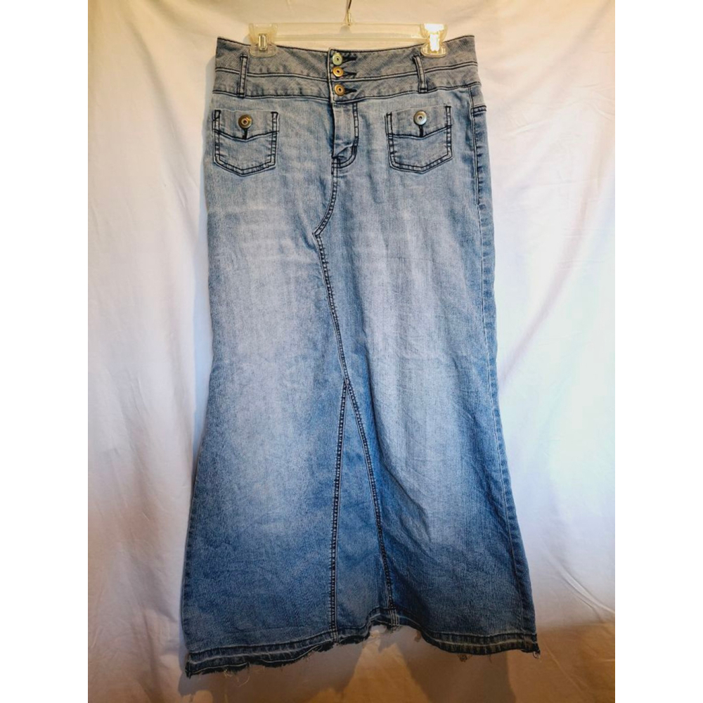 FASHION BUG Blue Denim Maxi sz 8 mermaid Skirt